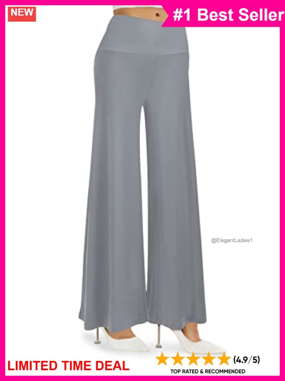 Wide Leg Palazzo Pants High Waist Flowy Casual Summer Comfy